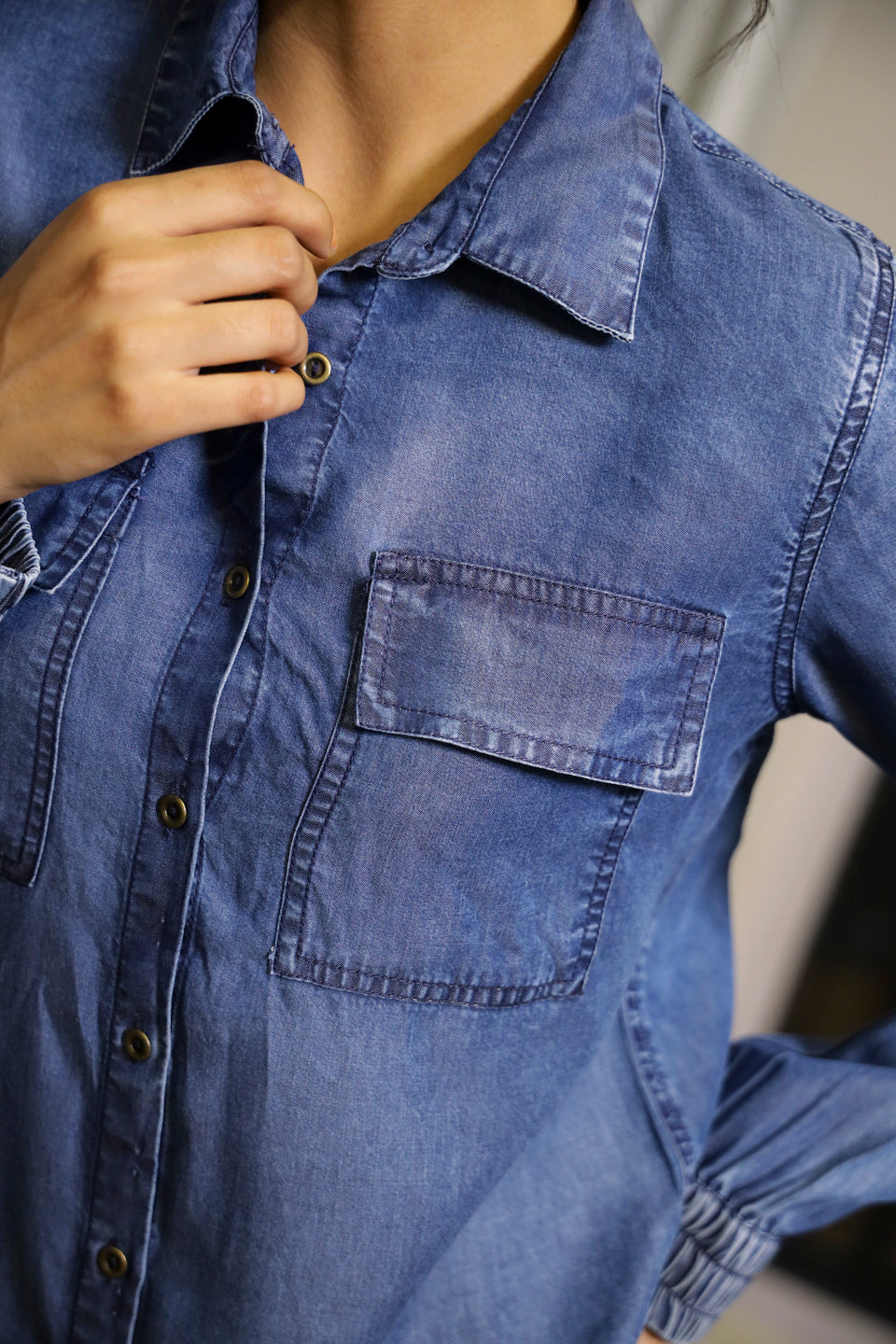 Dark Blue Cargo Denim Co-ord Set - SanskrutiHomes 