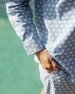 Blue Printed Cotton Co-Ord Set for Women - SanskrutiHomes 