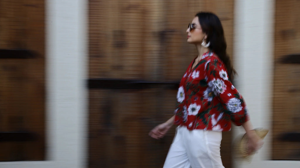 Maroon Pure Cotton co-ord set - SanskrutiHomes 