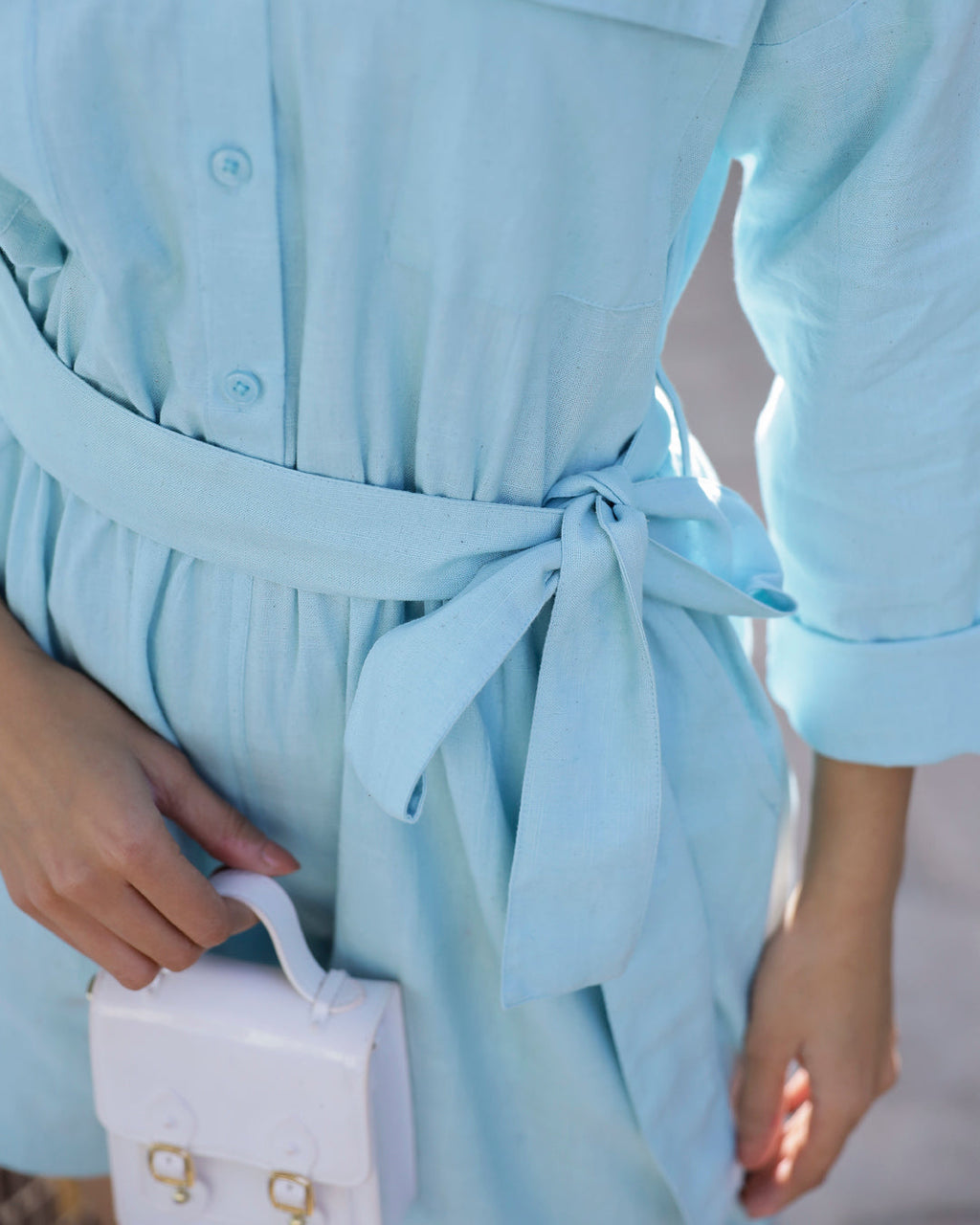 Ice blue cotton Jumpsuit - SanskrutiHomes 