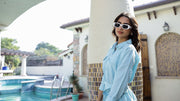 Ice blue cotton Jumpsuit - SanskrutiHomes 