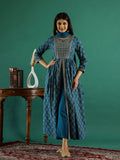 Women Pure Cotton kurta set with Chiffon Dupatta - SanskrutiHomes 