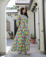 Green skirt co-ord set - SanskrutiHomes 