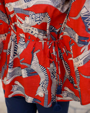 SCARLET DOG PRINT Cotton Kaftan Set - SanskrutiHomes 