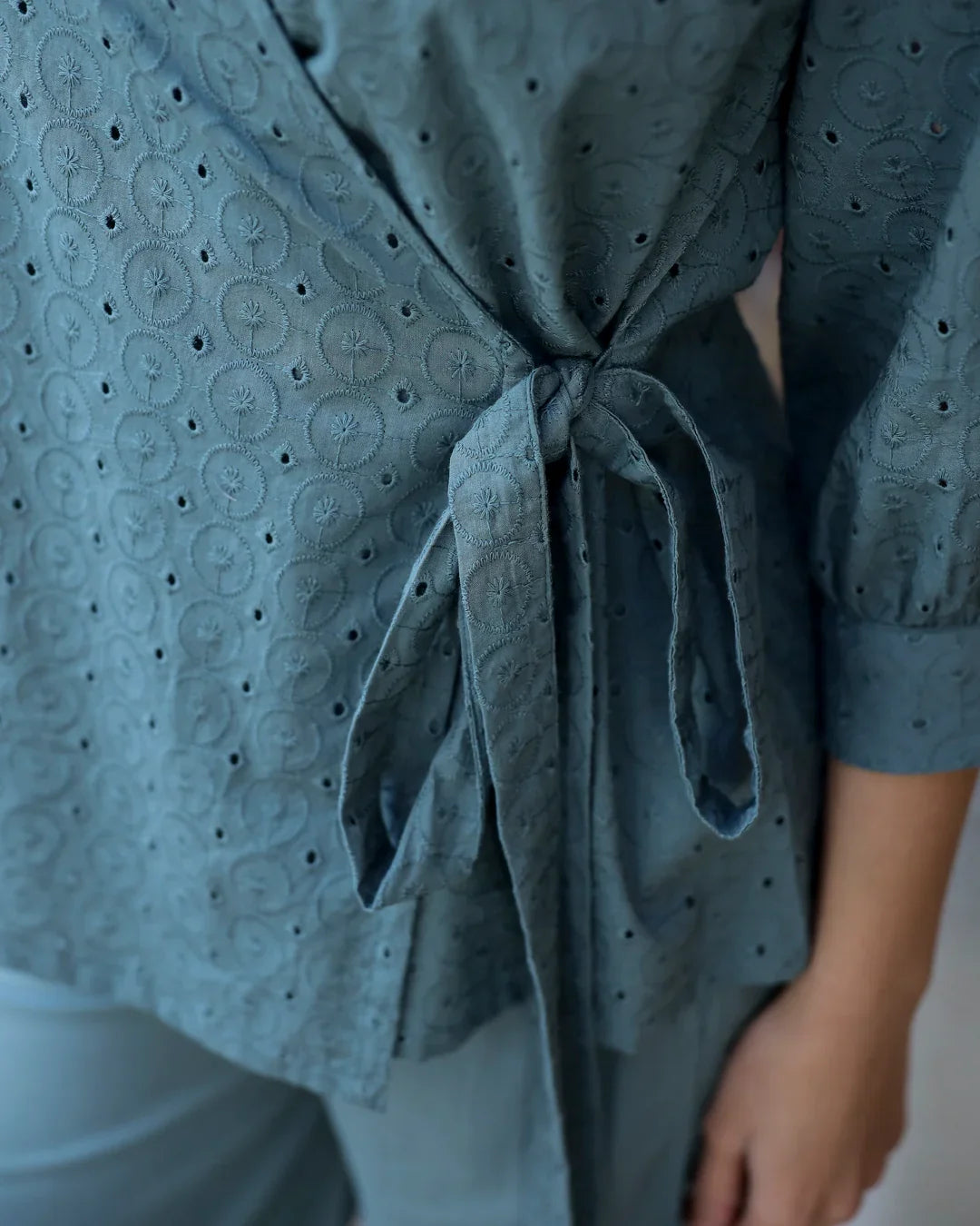 Teal shifli Cotton Co-Ord Set - SanskrutiHomes 