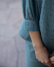 Teal shifli Cotton Co-Ord Set - SanskrutiHomes 