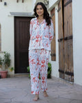 Floral Printed Night Suit Set - SanskrutiHomes 