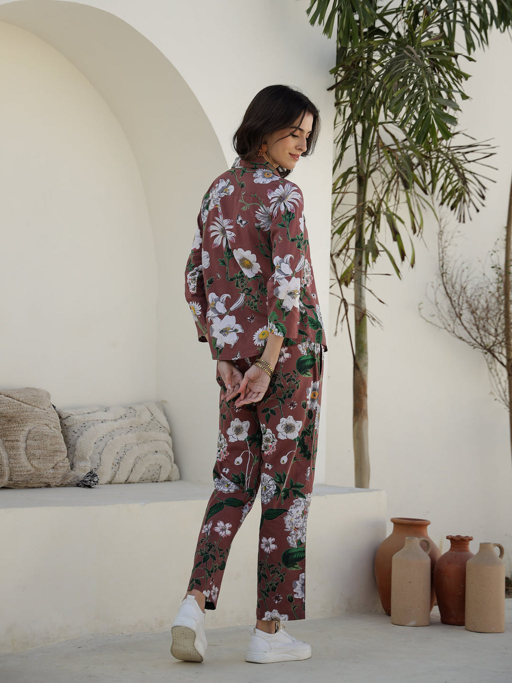 Printed Top With Trousers Co-Ords - SanskrutiHomes 