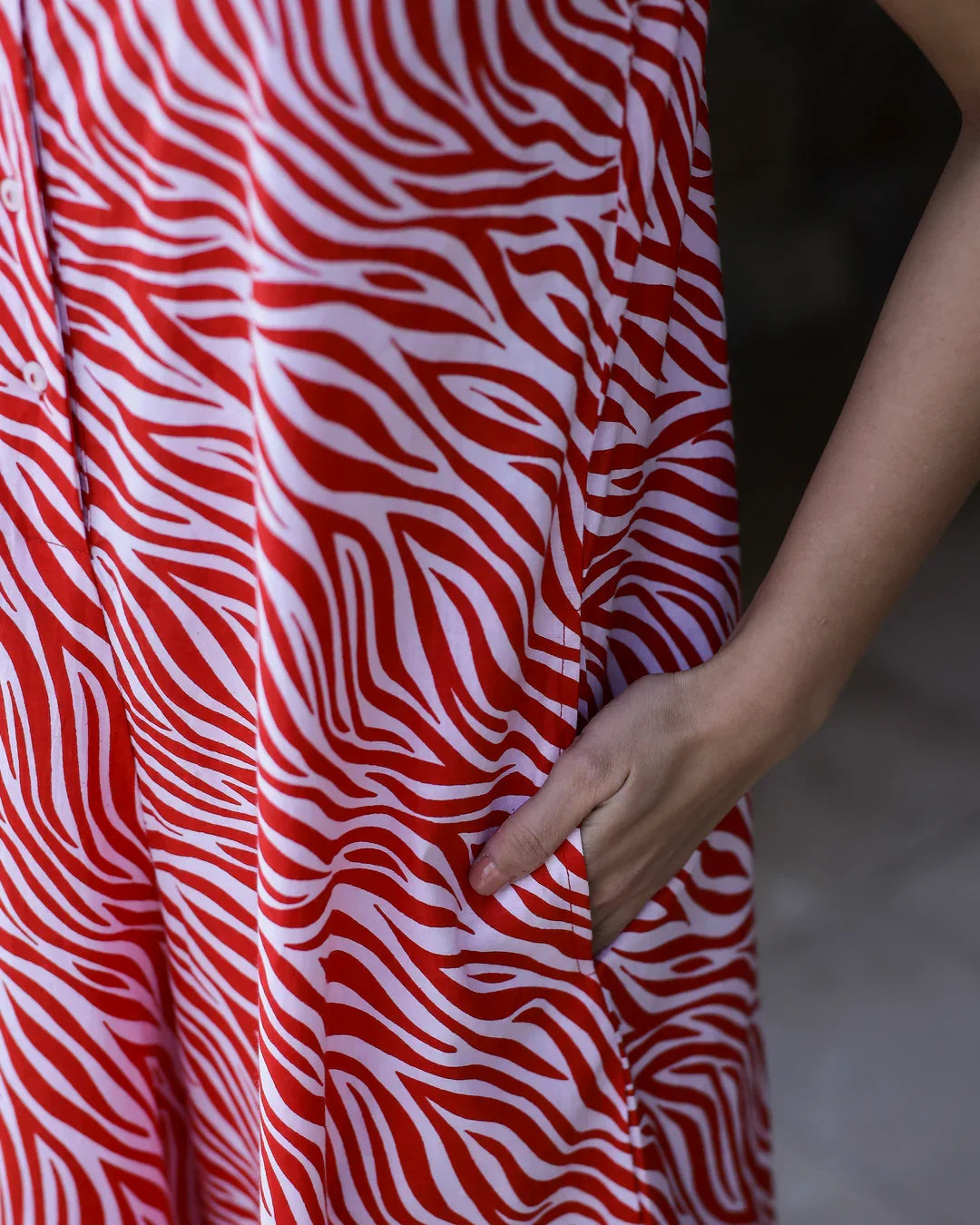 TIGER Printed red sleeveless Jumpsuit - SanskrutiHomes 