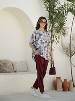 Round Neck Floral Printed Co-ords Set - SanskrutiHomes 