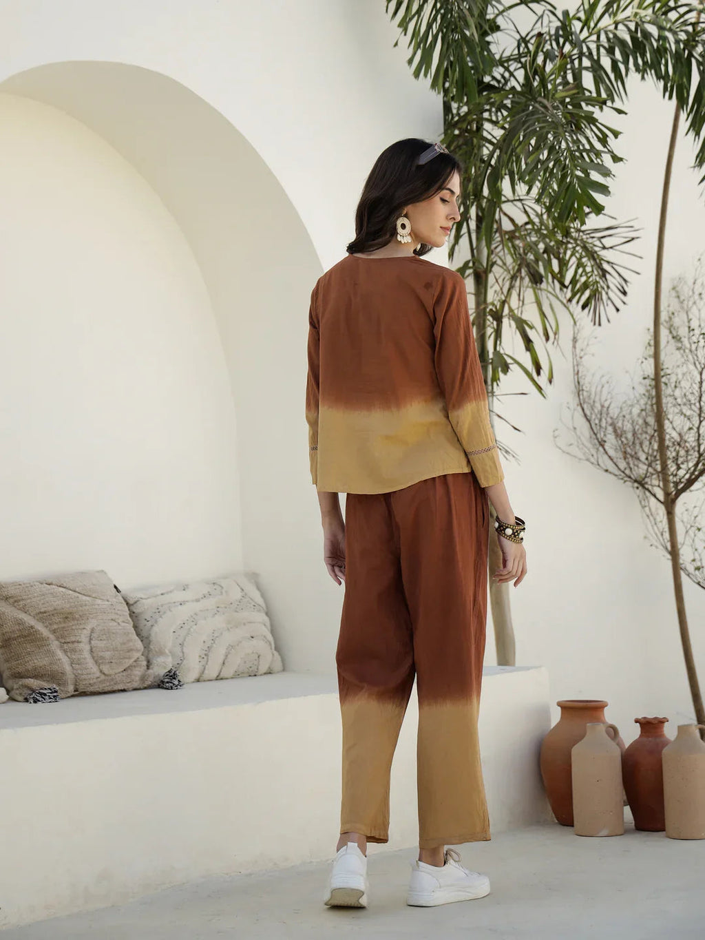 Solid Print Cotton Night Suit for Women - SanskrutiHomes 