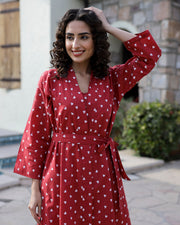 BERRY HEART Cotton Valentine Night Suit 4 PC Set - SanskrutiHomes 