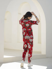 BERRY HEART Cotton Valentine Night Suit 4 PC Set - SanskrutiHomes 