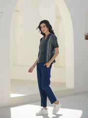Stripes Printed Cotton Night Suit - SanskrutiHomes 