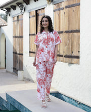 Red Pure Cotton Night Suit Set - SanskrutiHomes 