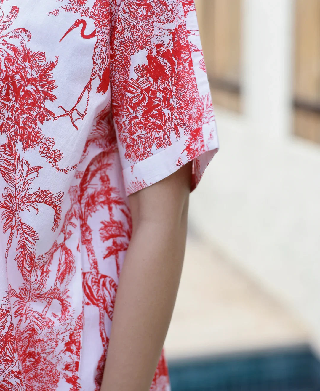 Red Pure Cotton Night Suit Set - SanskrutiHomes 