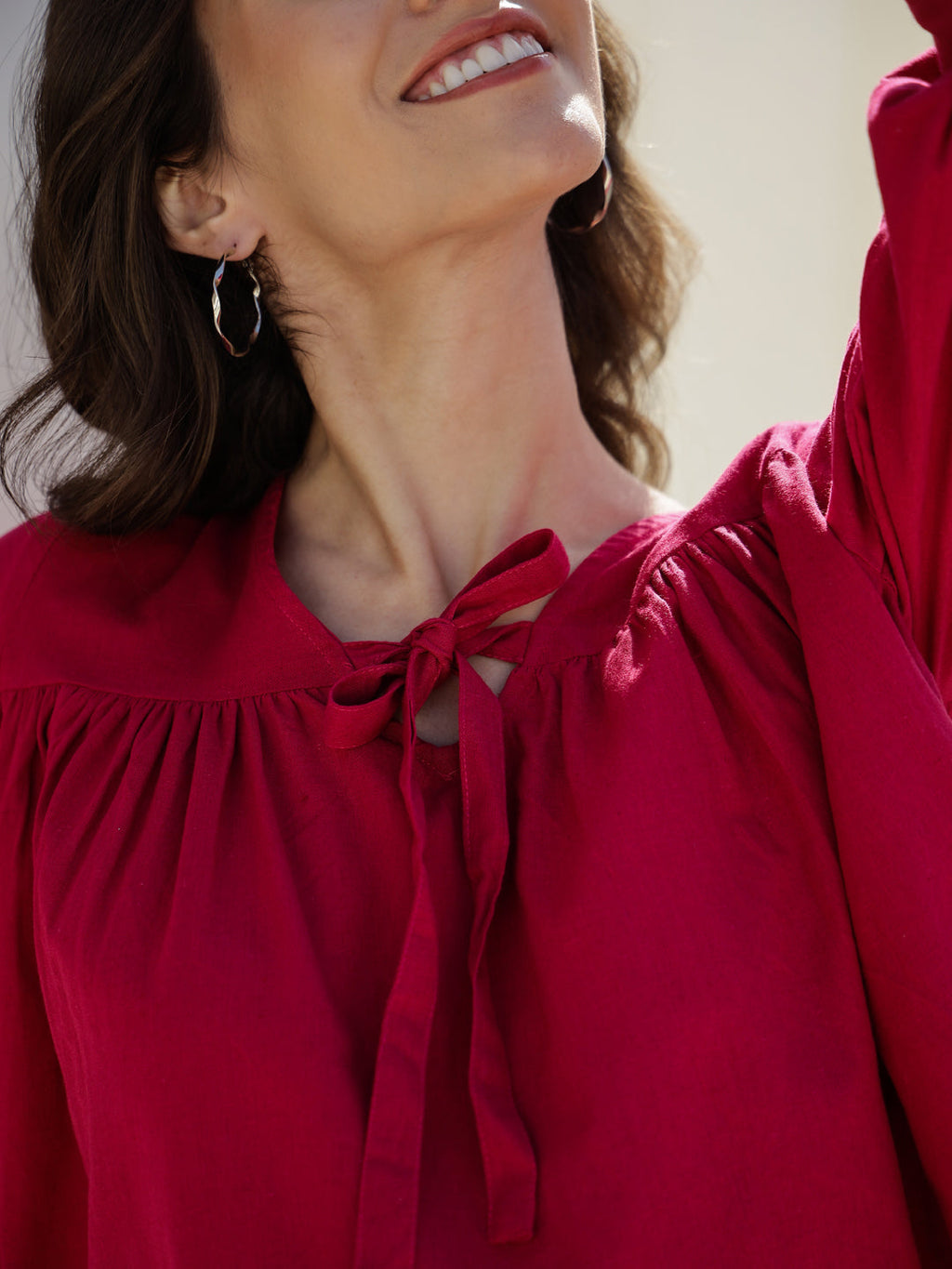 Pink Solid Print V-Neck Co-ords Set - SanskrutiHomes 