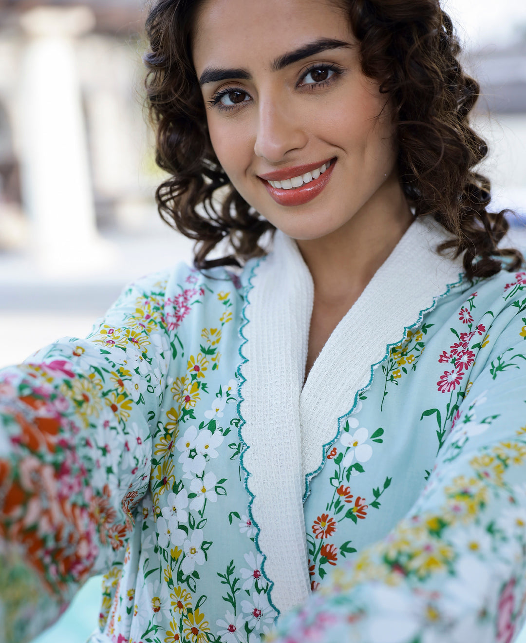 Cotton Multi Colour Towel Bath Robe - SanskrutiHomes 