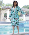 Turquoise  Cotton Towel Bathrobe