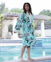 Turquoise  Cotton Towel Bath Robe