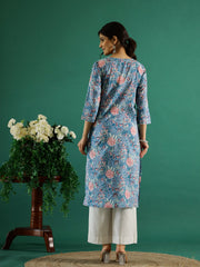 Turquoise Cotton Towel Bath Robe - SanskrutiHomes 