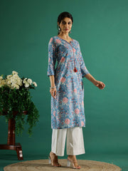Turquoise Cotton Towel Bath Robe - SanskrutiHomes 