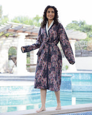 Cotton Black Towel Bath Robe