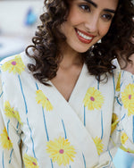Cotton Off White Towel Bath Robe - SanskrutiHomes 