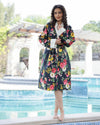 Cotton Multi Colour Towel Bathrobe For Women