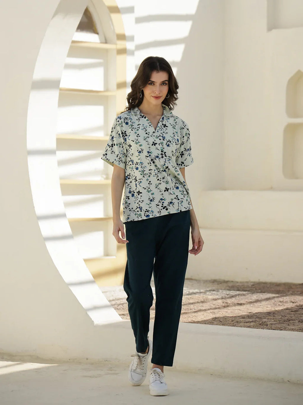 Floral Printed Co-ord Set for Women - SanskrutiHomes 