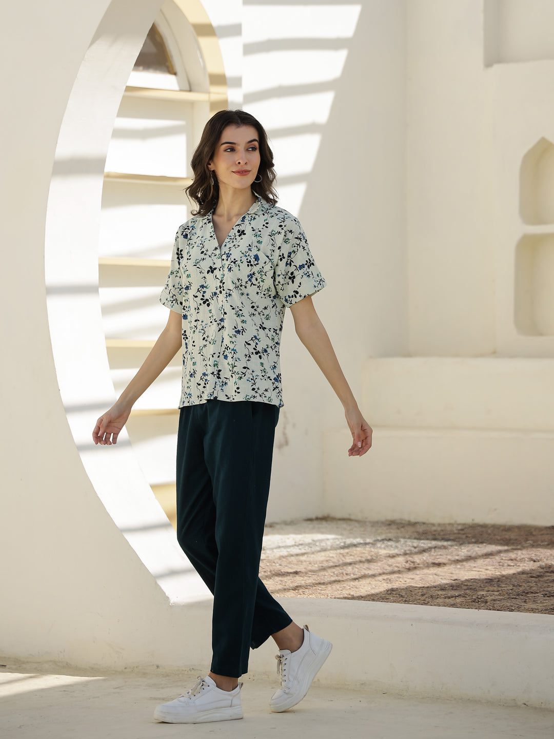 Floral Printed Co-ord Set for Women - SanskrutiHomes 