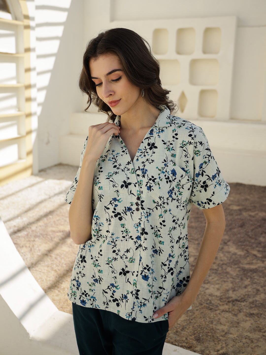 Floral Printed Co-ord Set for Women - SanskrutiHomes 