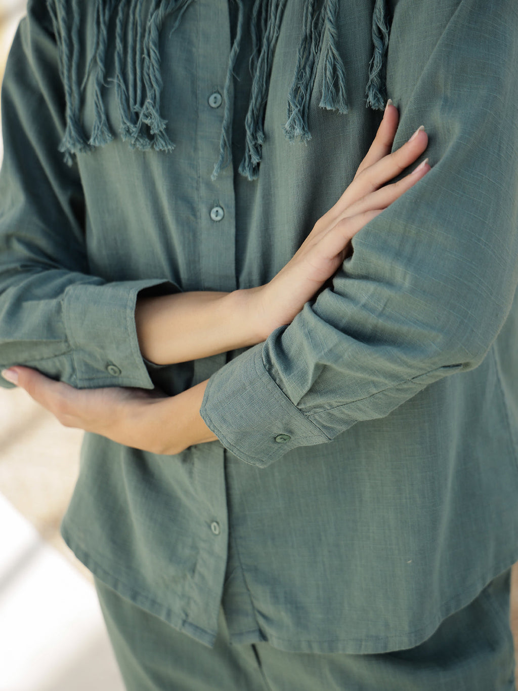 Collared Black Night suit set 3 piece - SanskrutiHomes 