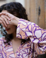 Purple Abstract Loungewear Set - SanskrutiHomes 