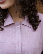 Lavender Solid Cotton Night Suit for Women - SanskrutiHomes 