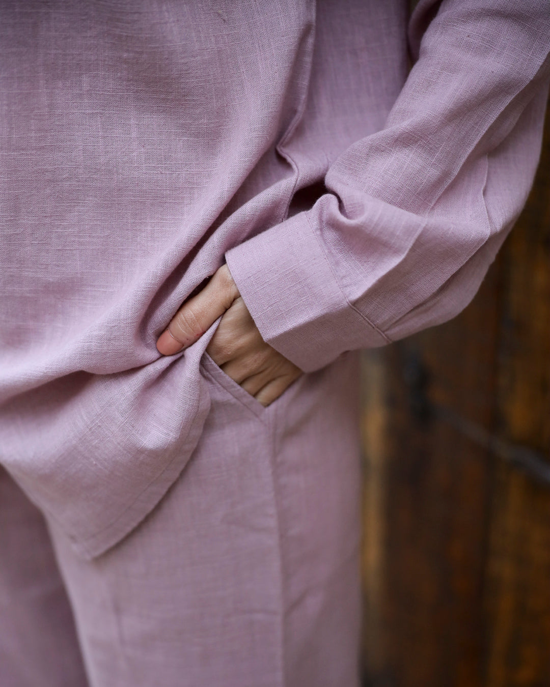 Lavender Solid Cotton Night Suit for Women - SanskrutiHomes 