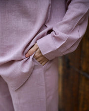 Lavender Solid Cotton Night Suit For Women