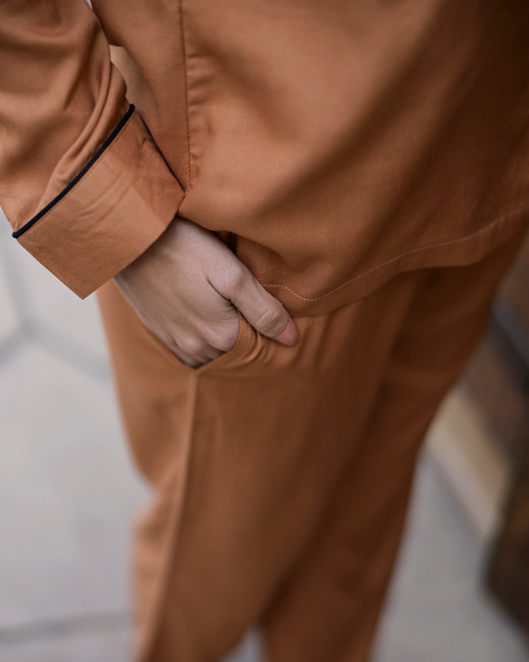 Women Rust Night suit set 3 piece - SanskrutiHomes 