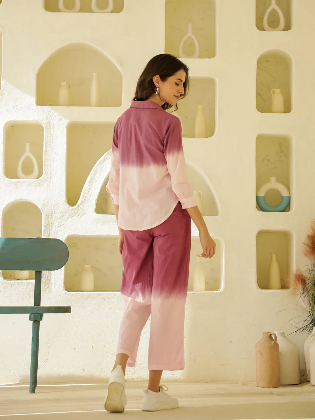 Solid Print Cotton Night Suit for Women - SanskrutiHomes 