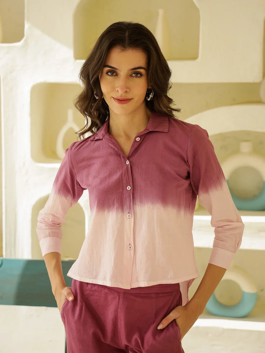 Solid Print Cotton Night Suit for Women - SanskrutiHomes 