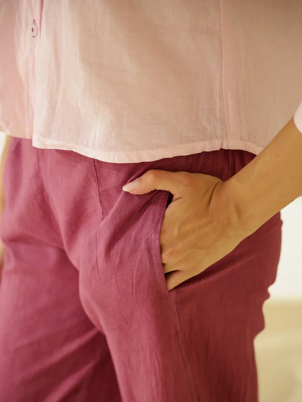 Solid Print Cotton Night Suit for Women - SanskrutiHomes 