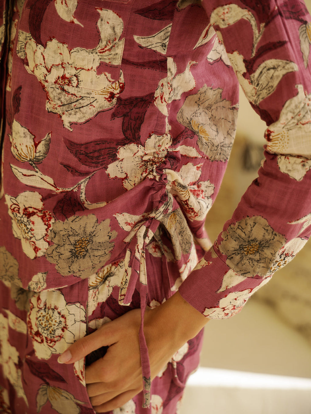Floral Printed Shirt Collar Co-ord Set - SanskrutiHomes 