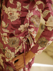 Floral Printed Shirt Collar Co-ord Set - SanskrutiHomes 