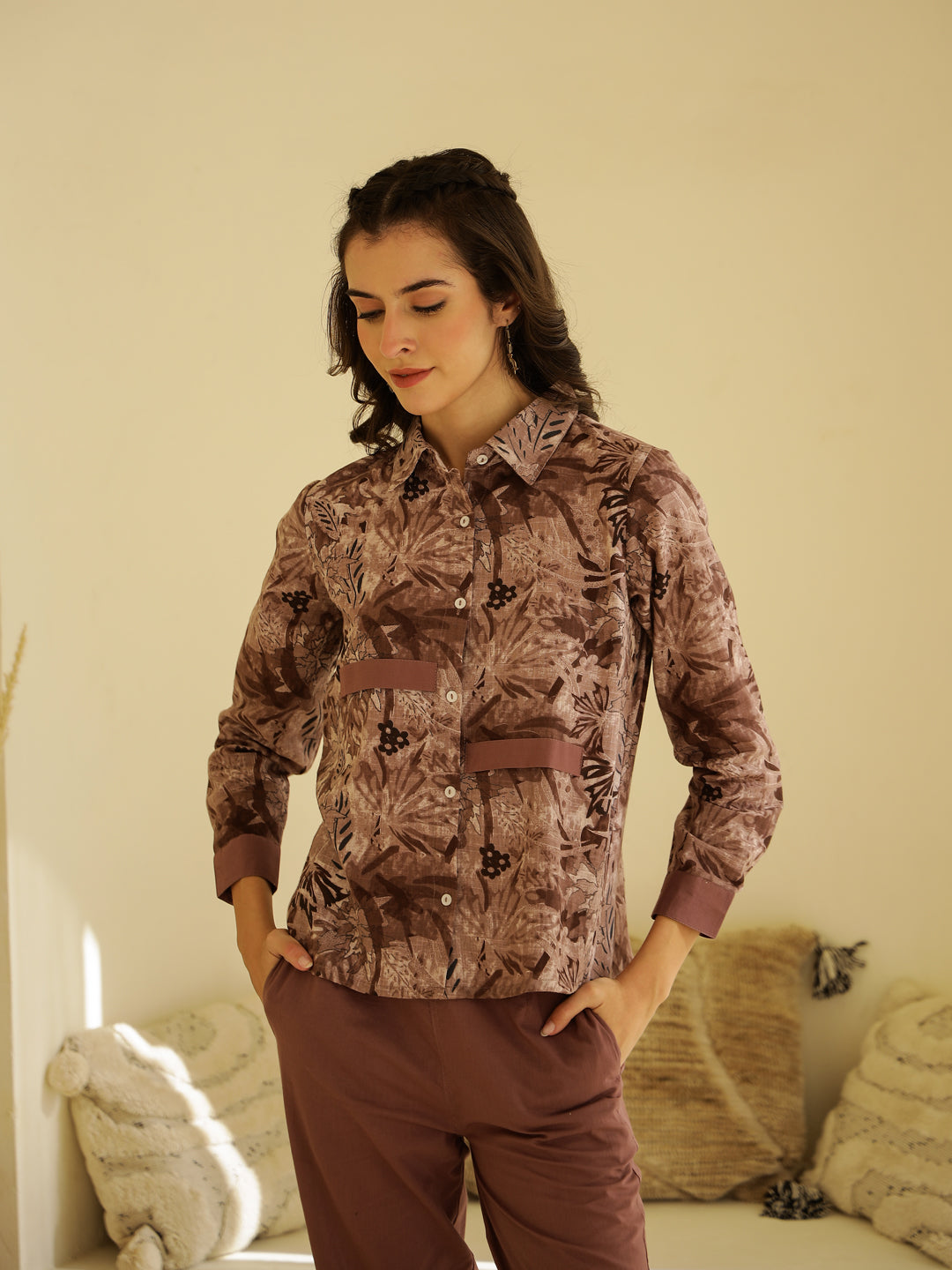 Floral Printed Co-ords Set for Women - SanskrutiHomes 