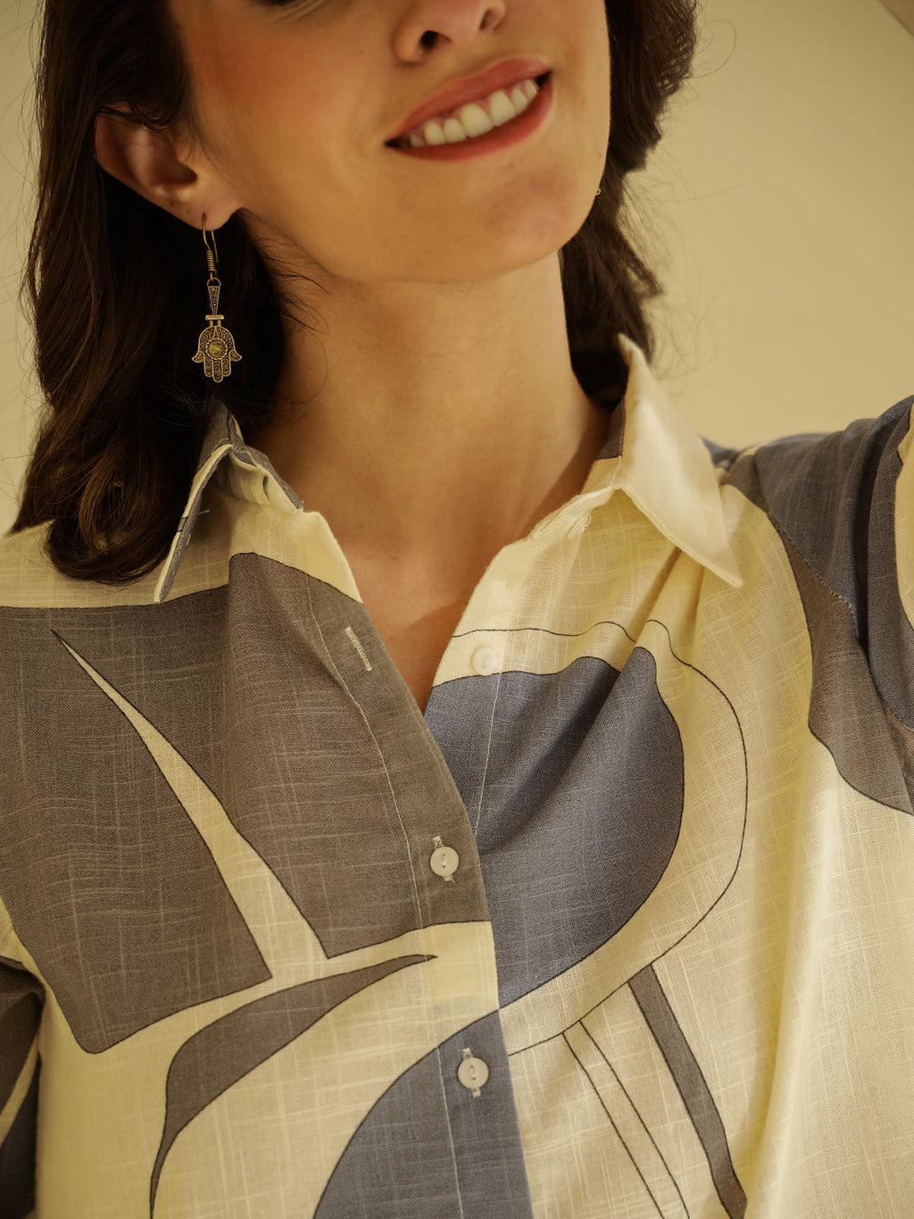 Beige Color Printed Cotton Co-ords Set - SanskrutiHomes 