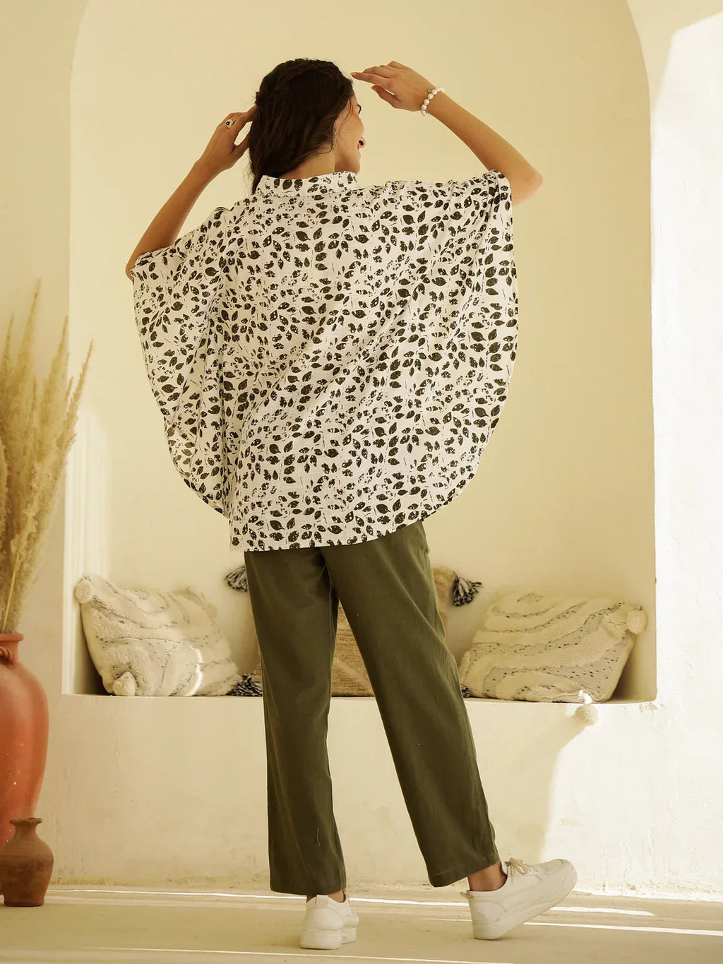 Leaf Printed Co-ords Set for Women - SanskrutiHomes 