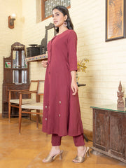 Women Floral Three Piece Cotton Kuta Set