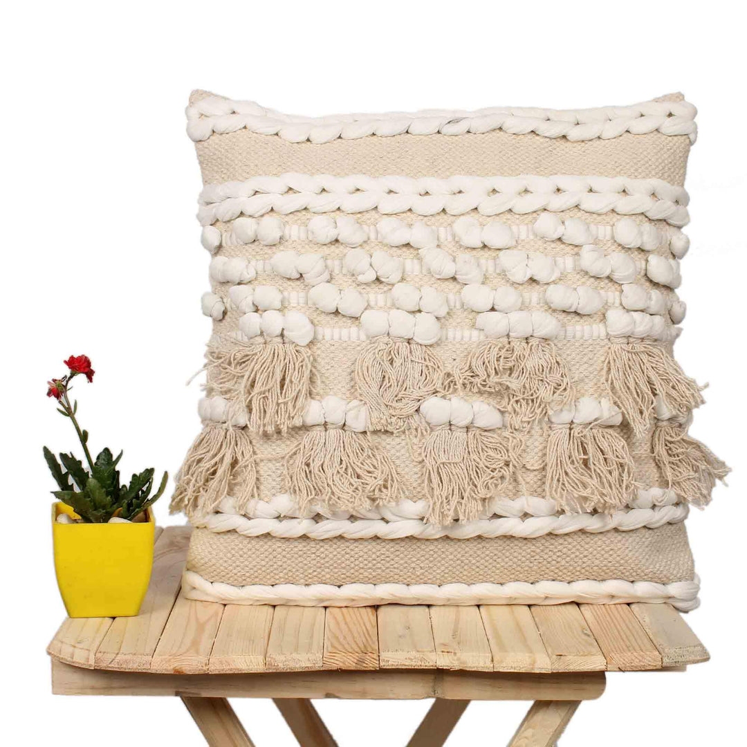 Hand-made 100 % Cotton woven Cushion Covers - SanskrutiHomes 