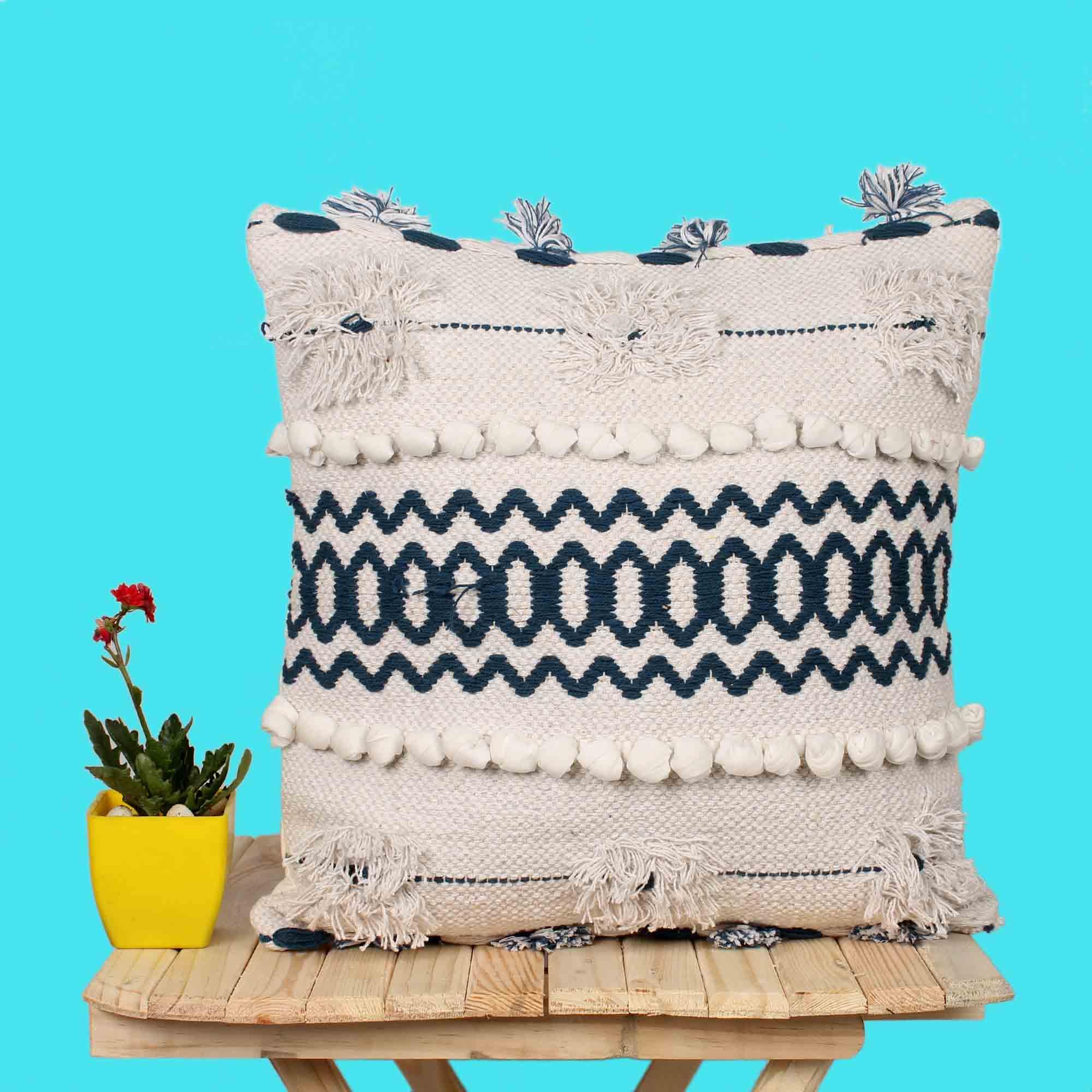 Hand-made Cotton Cushion Cover - SanskrutiHomes 