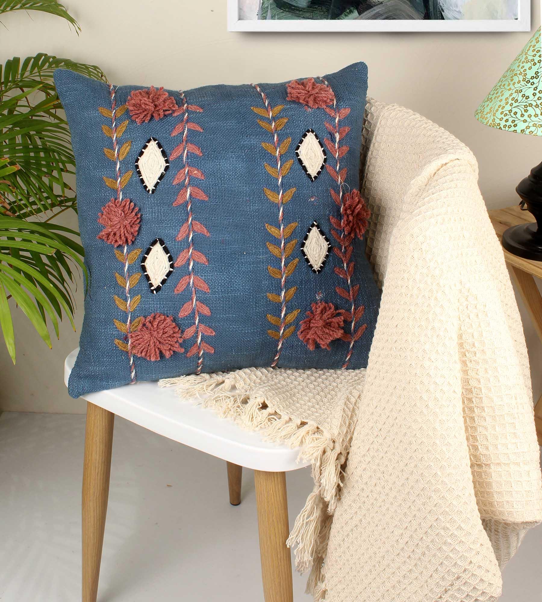 Handloom Pure Cotton Cushion Cover - SanskrutiHomes 